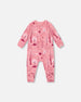 One-Piece Organic Cotton Pajama Pink Forest - H20PA40US_069