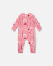 One-Piece Organic Cotton Pajama Pink Forest - H20PA40US_069