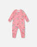 One-Piece Organic Cotton Pajama Pink Cat Print - H20PA40_040