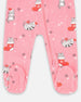 One-Piece Organic Cotton Pajama Pink Cat Print - H20PA40_040