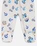 One-Piece Organic Cotton Pajama Beige Monkey Print - H20PA40_063
