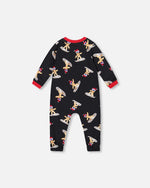 One-Piece Organic Cotton Pajama Black Cookie Print - H20PA40_067