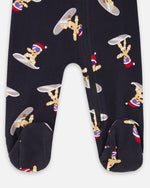 One-Piece Organic Cotton Pajama Black Cookie Print - H20PA40_067