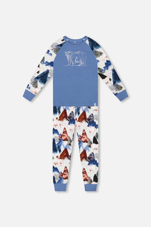 Two-Piece Organic Cotton Pajama Set White Bear Print - H20PB10US_066