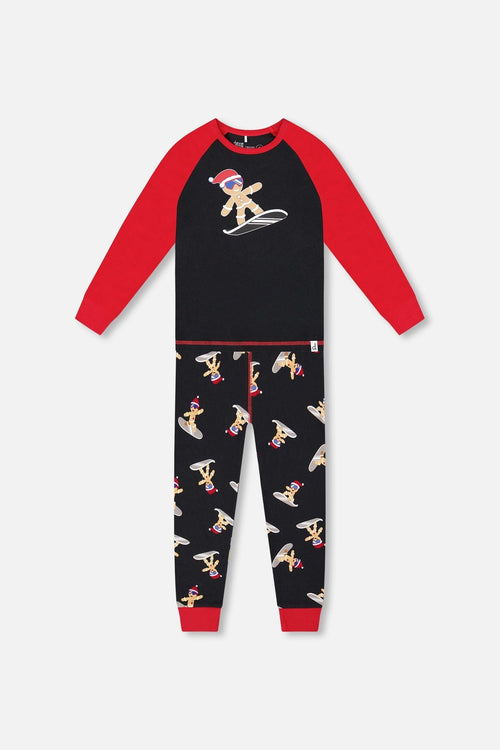 Two-Piece Organic Cotton Pajama Set Black Cookie Print - H20PB10US_067