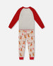 Two-Piece Organic Cotton Pajama Set Beige Reindeer Print - H20PB10US_068