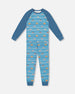 Two-Piece Organic Cotton Pajama Set Blue Dog Print - H20PB10_062