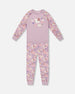 Organic Cotton Two-Piece Pajamas Lilac Cat Print - H20PG10US_008