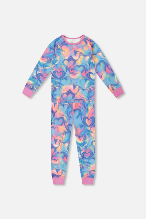Organic Cotton Two-Piece Pajamas Rainbow Heart Print - H20PG10US_017