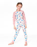 Organic Cotton Two-Piece Pajamas Off-White Flower Print - H20PG10_009