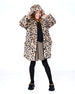 Printed Fake Fur Long Coat Black And Beige Leopard - H20Q53_000