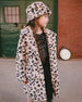 Printed Fake Fur Long Coat Black And Beige Leopard - H20Q53_000