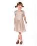 Short Sleeve Dress With Pleated Skirt Light Caramel - H20Q90_116