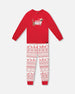 Organic Cotton Two-Piece Pajamas Red And White Fairisle - H20R10_089