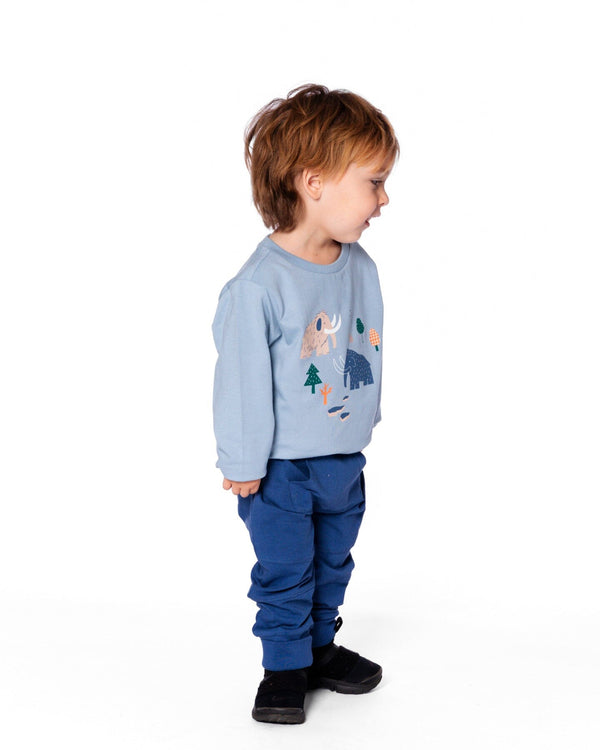 Organic Cotton Jersey Two-Piece Top And Pant Set Blue - H20S10_480