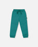 Fleece Sweatpants With Articulated Knees Forest Green - H20S20_548