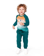 Fleece Sweatpants With Articulated Knees Forest Green - H20S20_548