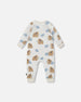 One-Piece Fleece Romper Beige Mammoth Print - H20S40_059