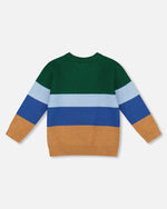 Long Sleeve Knit Sweater Blue, Green And Brown - H20ST68_000