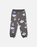 Fleece Sweatpants Gray Dog Print - H20T21_060