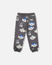 Fleece Sweatpants Gray Dog Print - H20T21_060