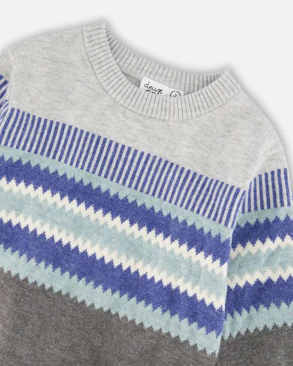 Knitted Jacquard Sweater Dark Gray - H20TT67_913