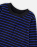 Long Sleeve Brushed Jersey Striped Tee Black - H20U08_999