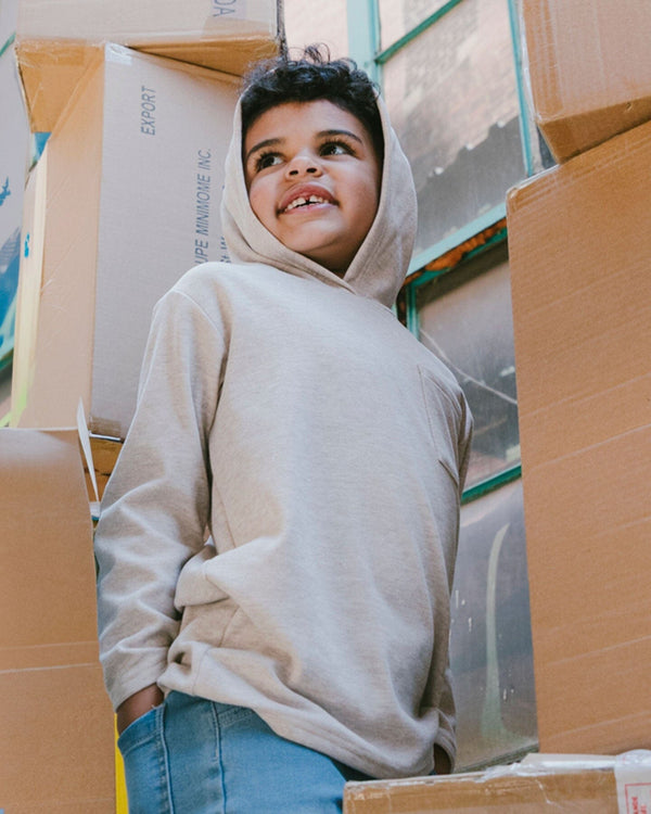 Long Sleeve Super Soft Brushed Jersey Hooded Tee Heather Beige - H20U11_193