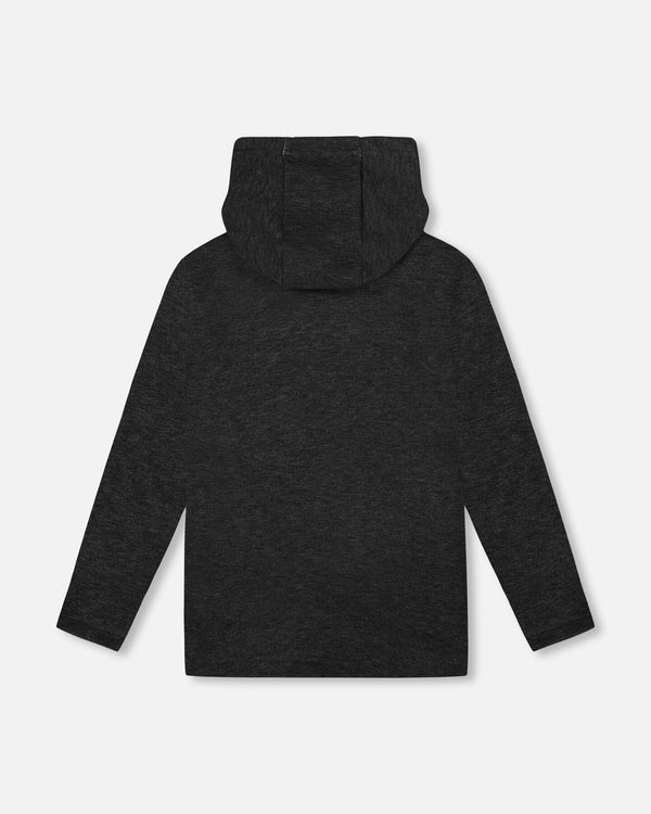 Long Sleeve Super Soft Brushed Jersey Hooded Tee Black - H20U11_999