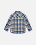 Long Sleeve Brushed Plaid Button Down Shirt Avec Rib Collar - H20U12_000