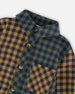 Long Sleeve Flannel Shirt Yellow And Green Plaid - H20U13_091