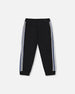 Fleece Sweatpants With Side Stripes Black - H20U20_999