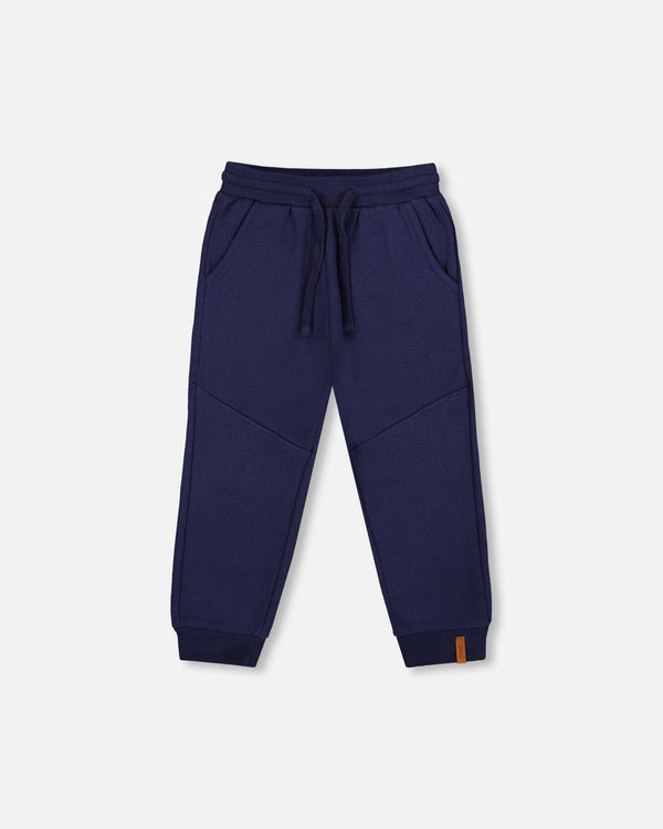 Fleece Sweatpants With Pockets Navy Blue - H20U21_481