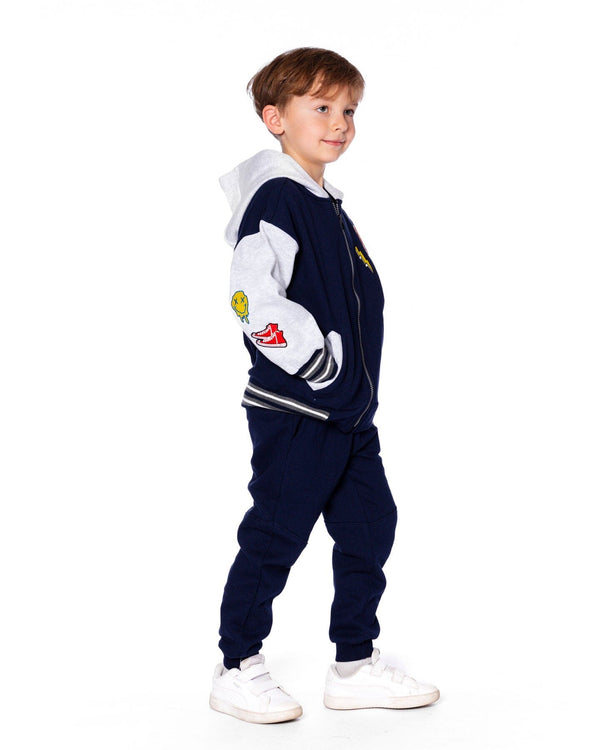 Fleece Sweatpants With Pockets Navy Blue - H20U21_481