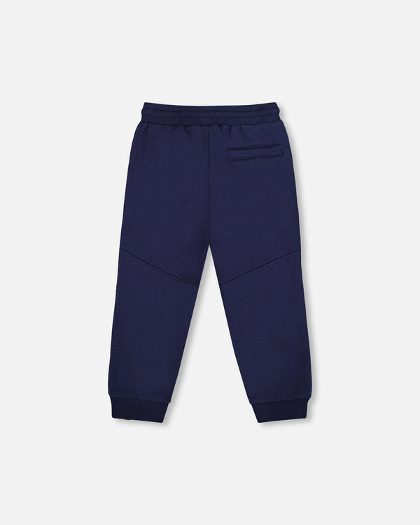 Fleece Sweatpants With Pockets Navy Blue - H20U21_481