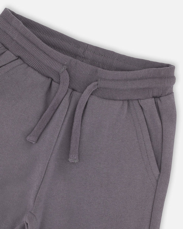 Fleece Sweatpants With Pockets Dark Gray - H20U21_913