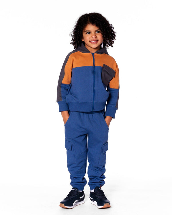 Fleece Sweatpants With Cargo Pockets Blue - H20U22_479