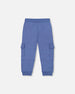 Fleece Sweatpants With Cargo Pockets Blue - H20U22_479