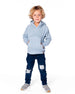 Pullover Hooded Fleece Sweatshirt With Zip Pocket Light Blue - H20U31_972