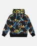 Printed Hooded Fleece Sweatshirt Black - H20U34_999