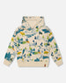 Printed Hooded Fleece Sweatshirt Beige - H20U35_166