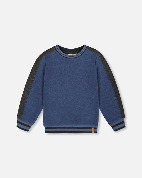 Super Soft Flat Back Rib Sweatshirt Dark Steel Blue - H20U39_482
