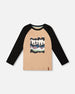 Long Raglan Sleeve Jersey Tee Beige - H20U70_915