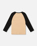Long Raglan Sleeve Jersey Tee Beige - H20U70_915