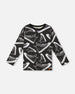Long Sleeve Organic Cotton Allover Print Tee Black - H20U71_999