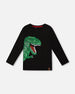 Long Sleeve Jersey Tee Shirt With Dinosaur - H20U73_998