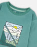 Long Sleeve Cotton Jersey Tee Shirt Sage Green - H20U74_930