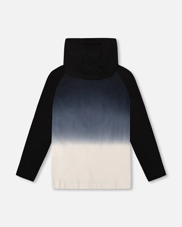 Organic Cotton Jersey Hooded Raglan Sleeve Tee Black - H20U75_999