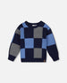 Knit Sweater Blue Checkered - H20UT77_000