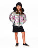 Multicolor Metallic Quilted Bomber-Style Winter Coat - H20W56_000